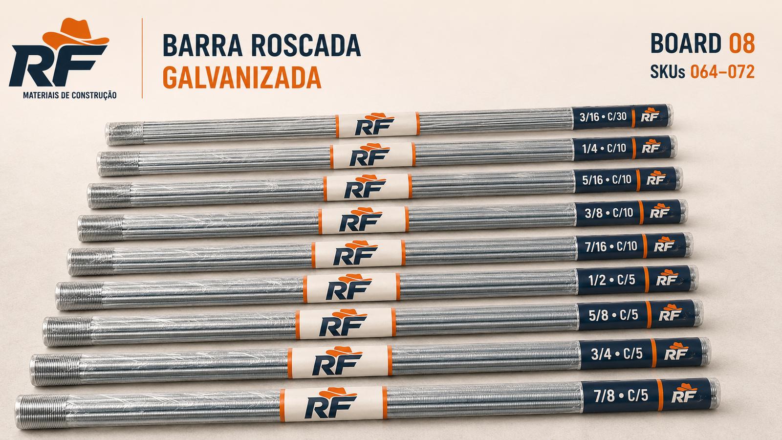 Prancha 08 — BARRAS ROSCADAS